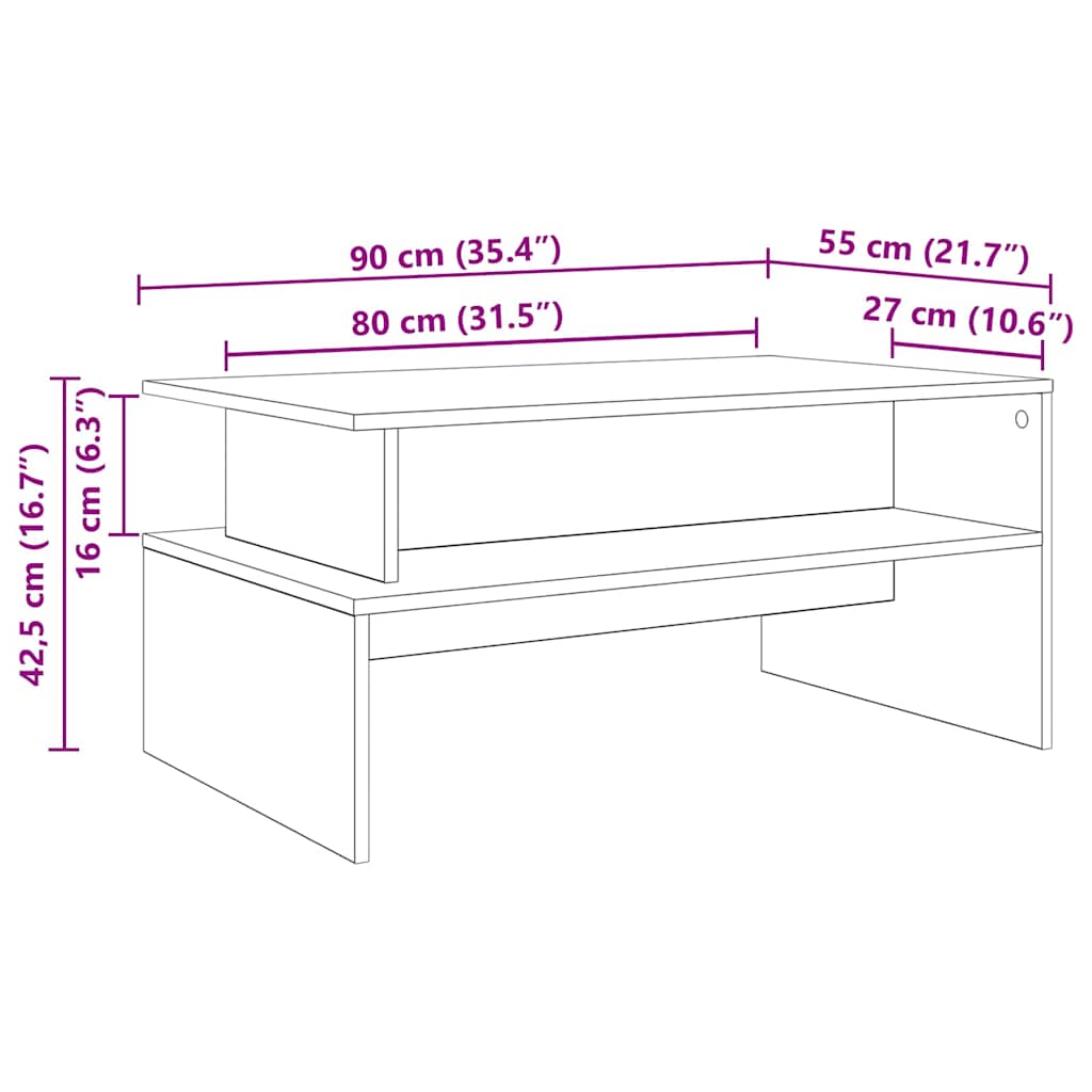 Kava Stol Staro drvo 90 x 55 x 42,5 cm Konstruirano drvo