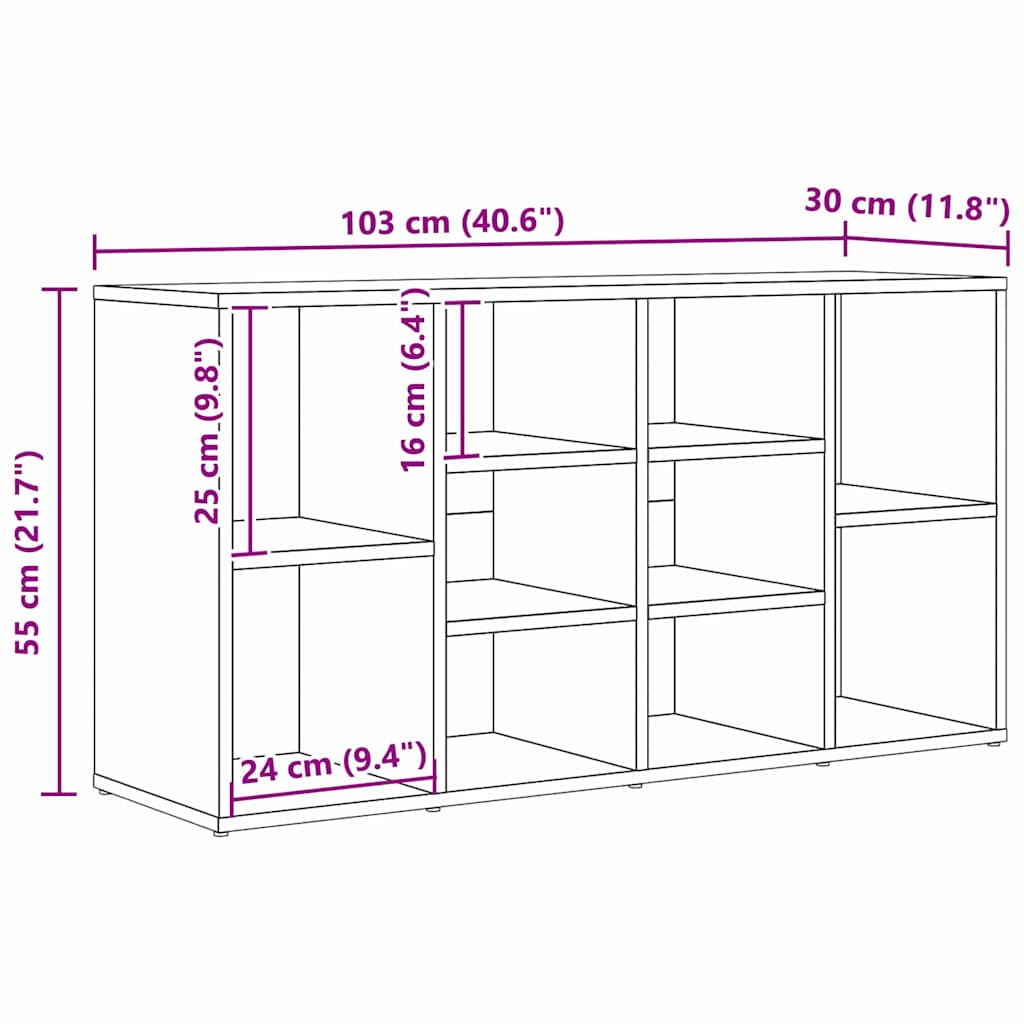Klupa za cipele Crni hrast 103 x 30 x 54,5 cm Konstruirano drvo