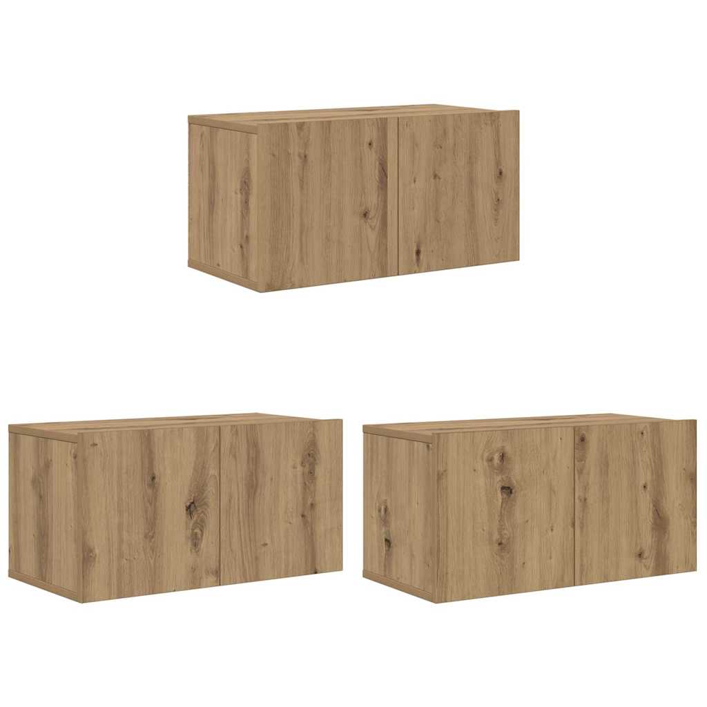 Set TV komoda 3 pcs Smeđa 60 x 30 x 30 cm Konstruirano drvo