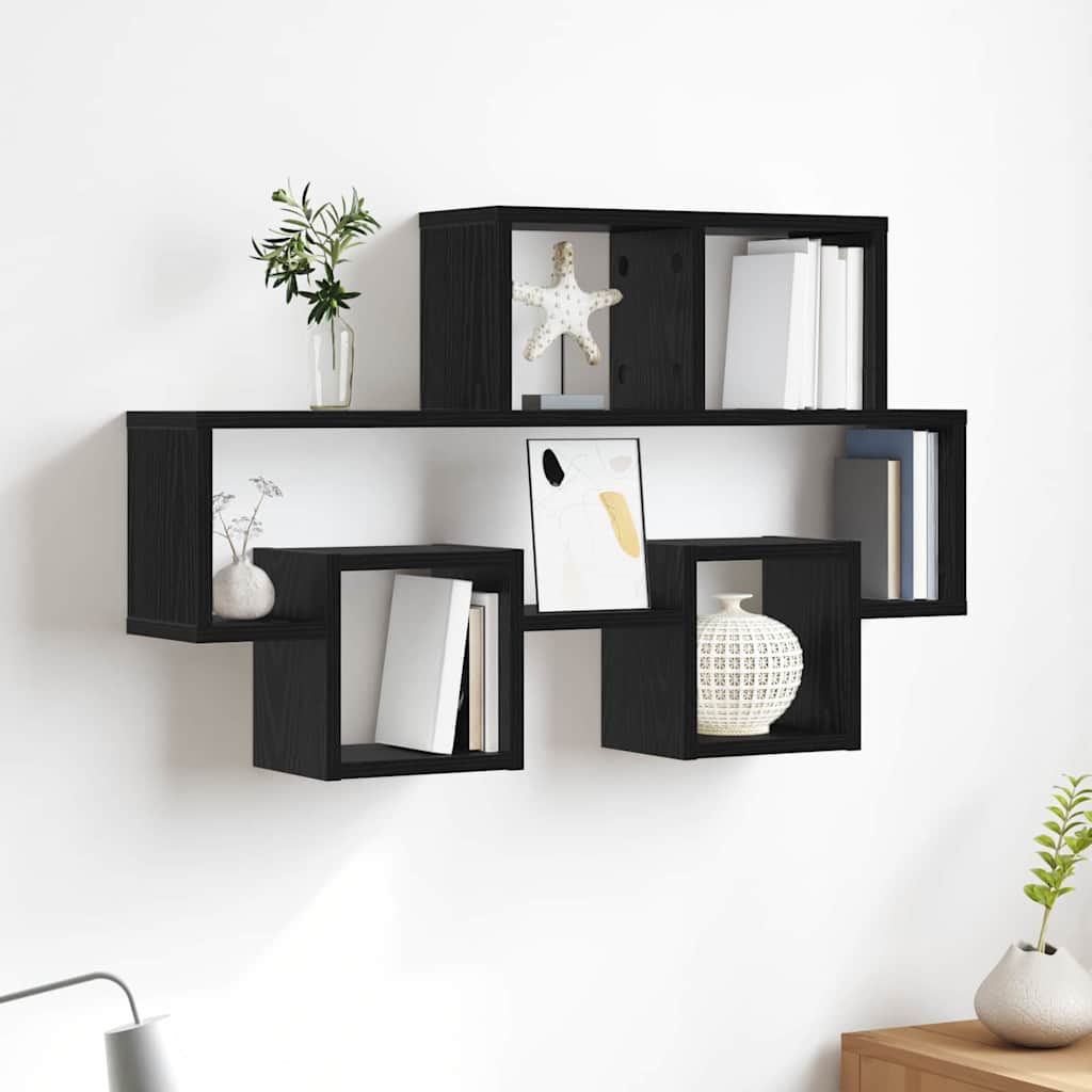 Polica na zidu Crni hrast 82 x 15 x 51 cm Konstruirano drvo