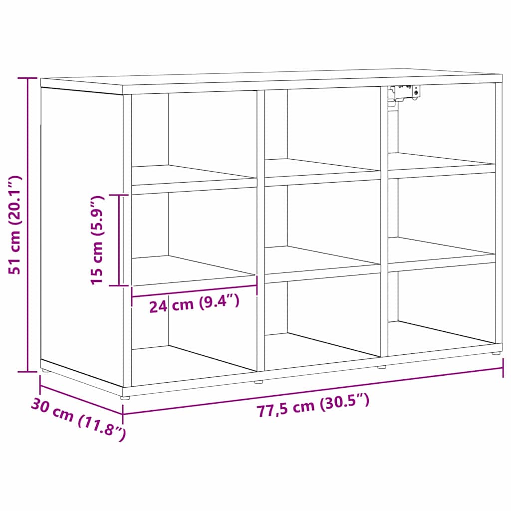 Ormar za cipele Staro drvo 77,5 x 30 x 51 cm Konstruirano drvo