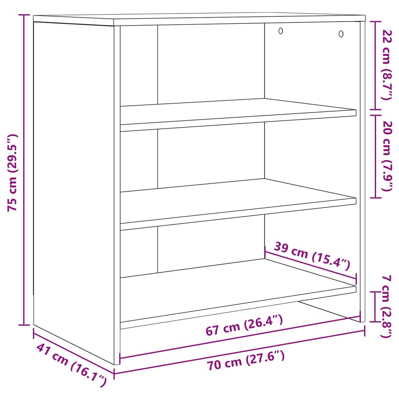 Kreveta Crna 70 x 41 x 75 cm Konstruirano drvo