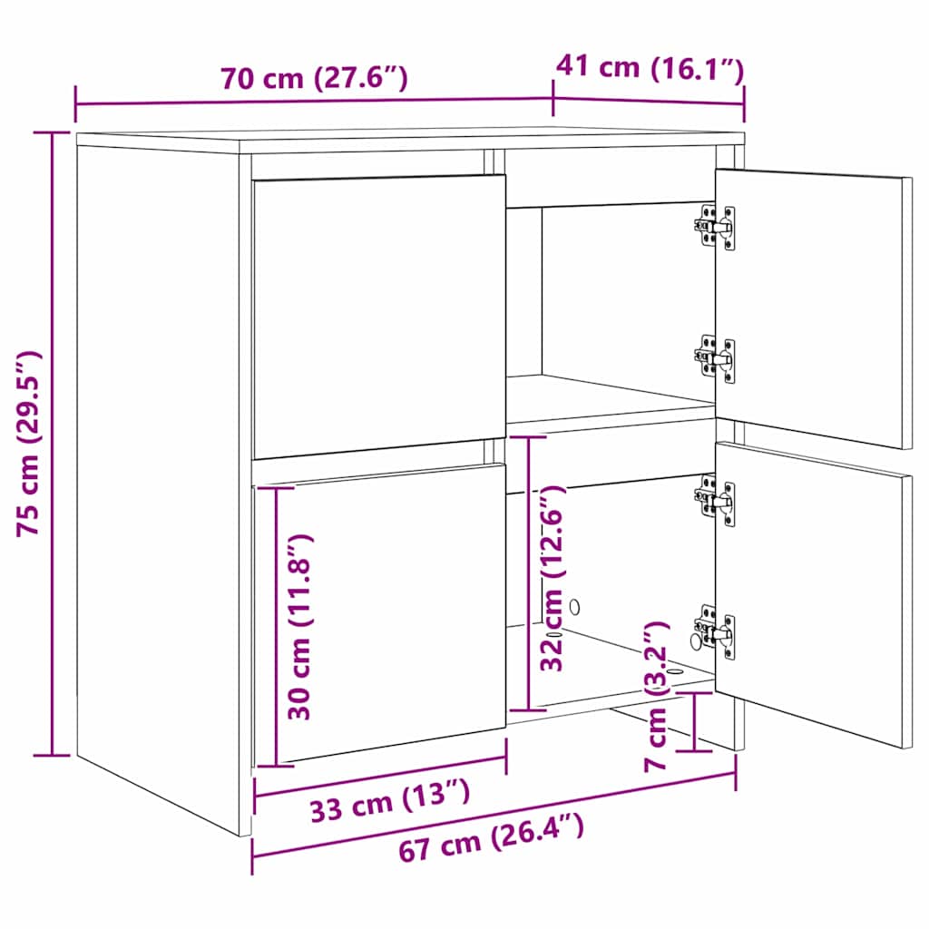 Kreveta Umjetnički hrast 70 x 41 x 75 cm Konstruirano drvo