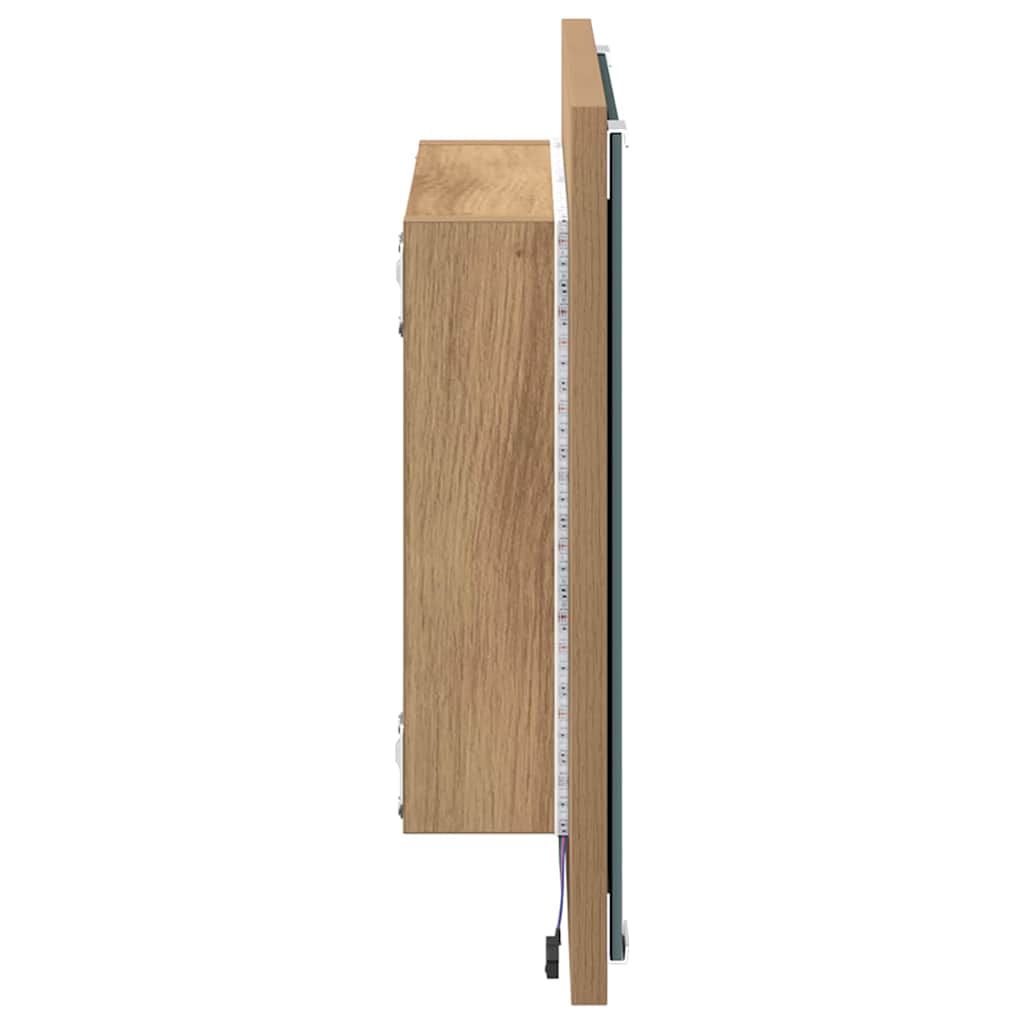LED kupaonsko ogledalo Zidne Umjetnički hrast 40 x 37 x 8.5 cm