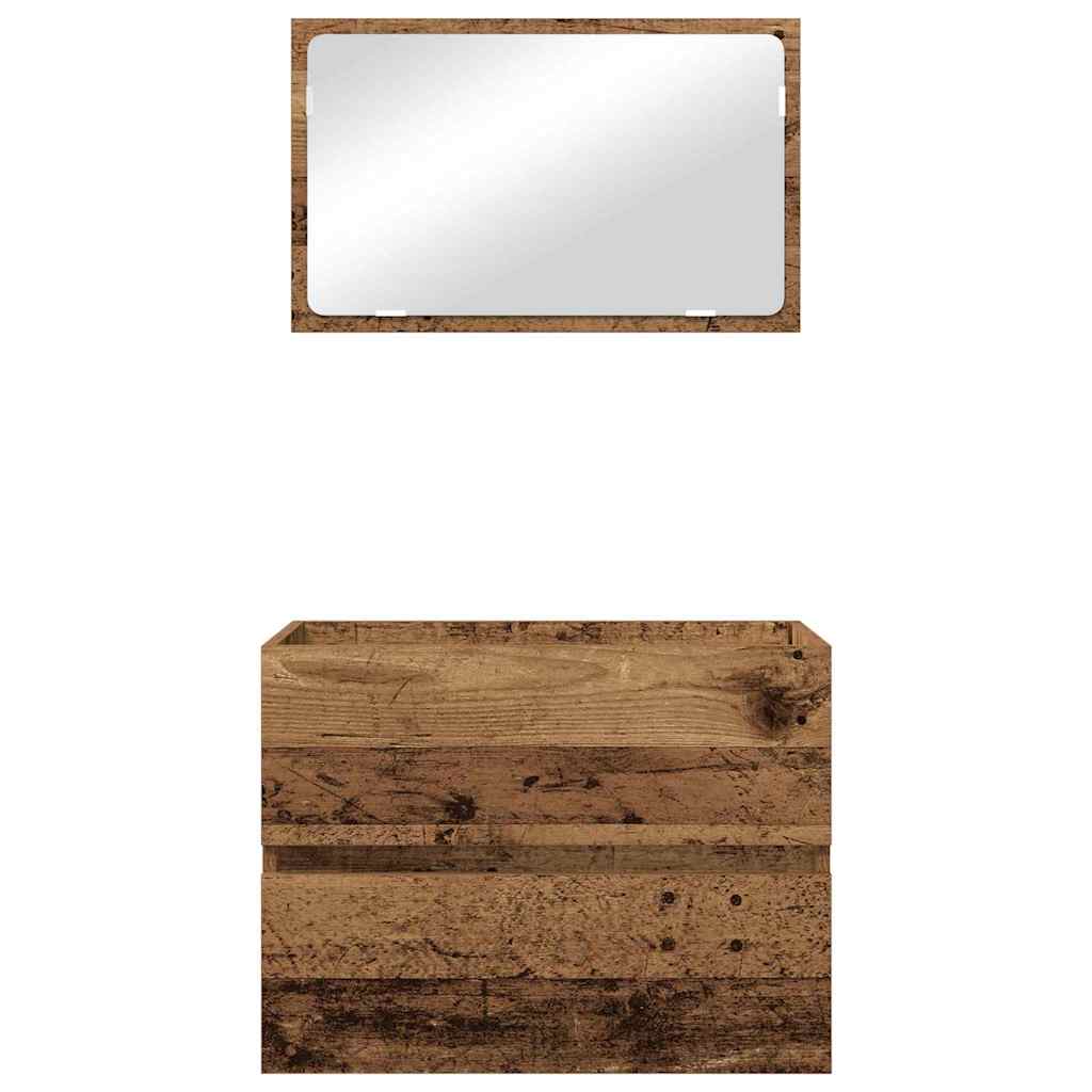 Set namještaja za kupaonicu s ladicama Zidne 2 pcs Staro drvo