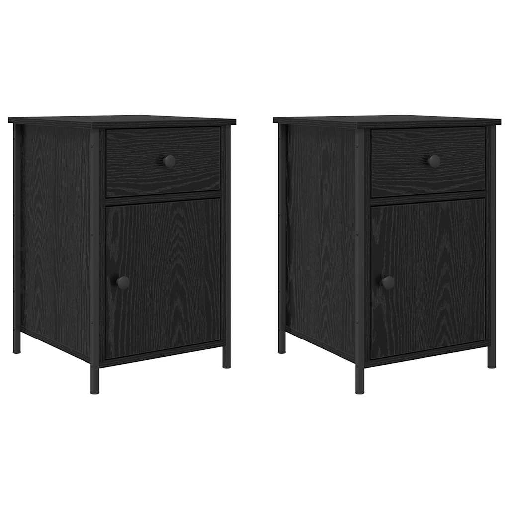 Noćni ormar 2 pcs Crni hrast 40 x 42 x 60 cm Konstruirano drvo