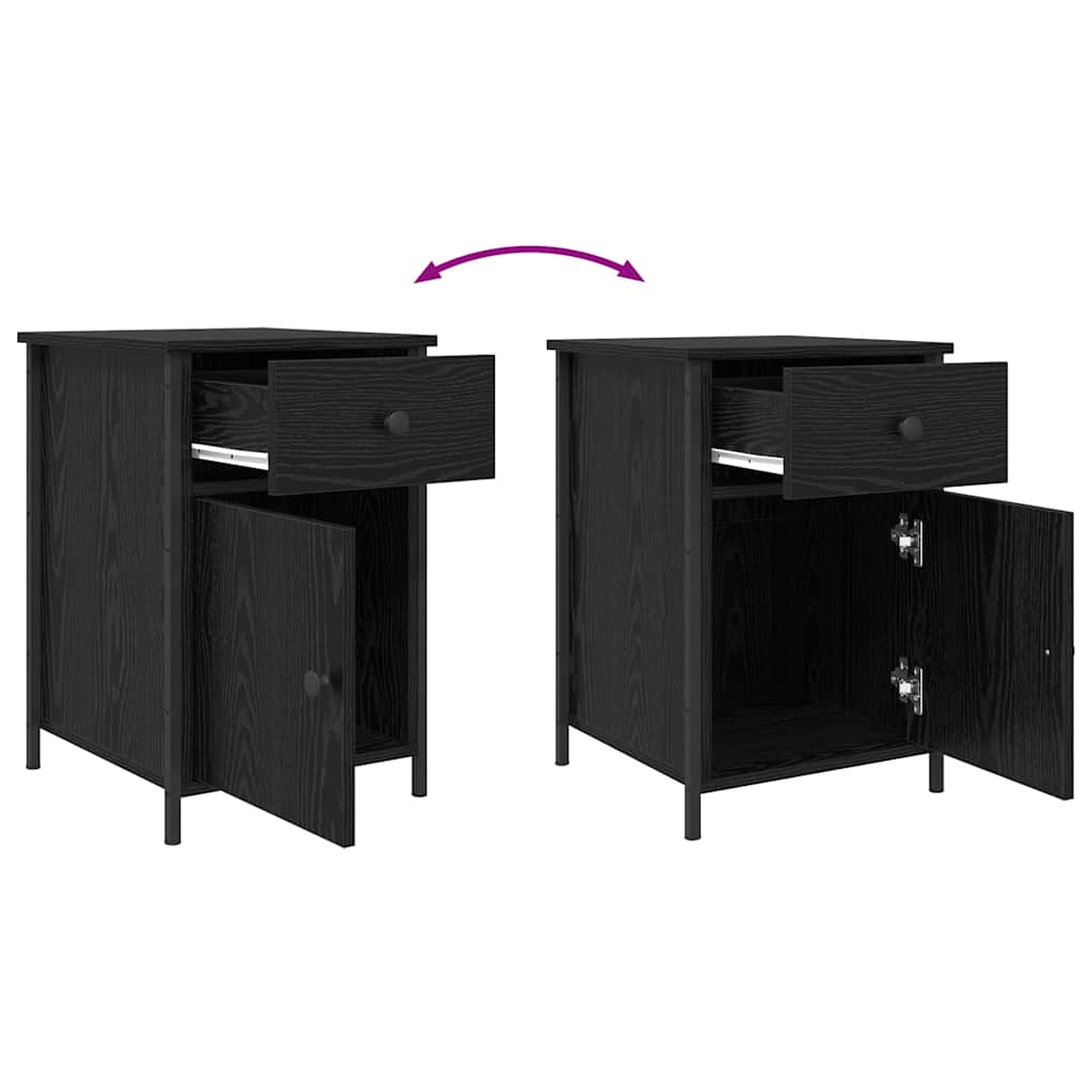 Noćni ormar 2 pcs Crni hrast 40 x 42 x 60 cm Konstruirano drvo