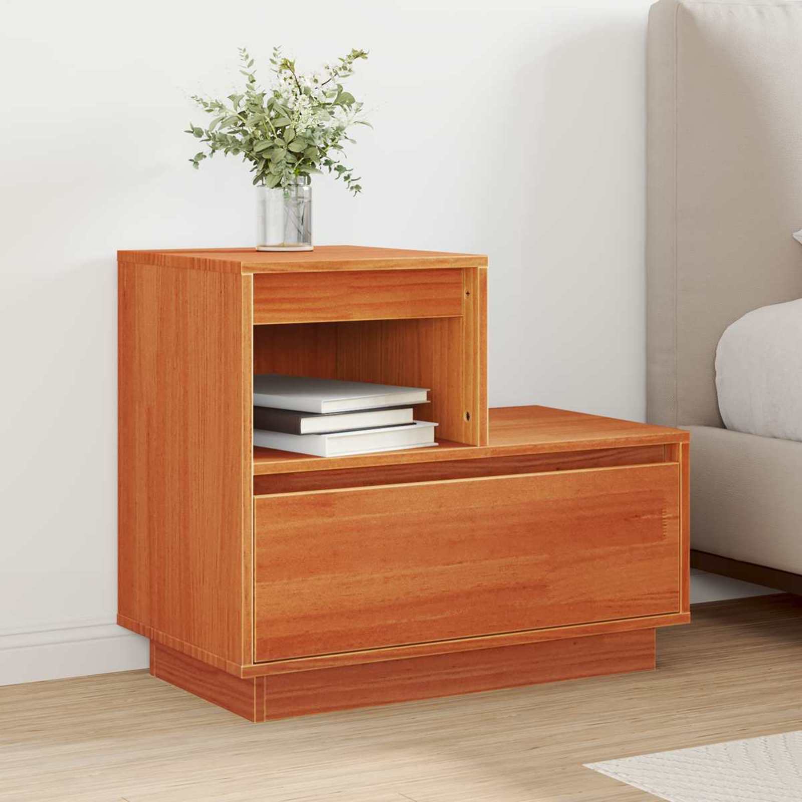 Noćni ormar 2 pcs Vosak smeđa 60 x 34 x 51 cm Konstruirano drvo