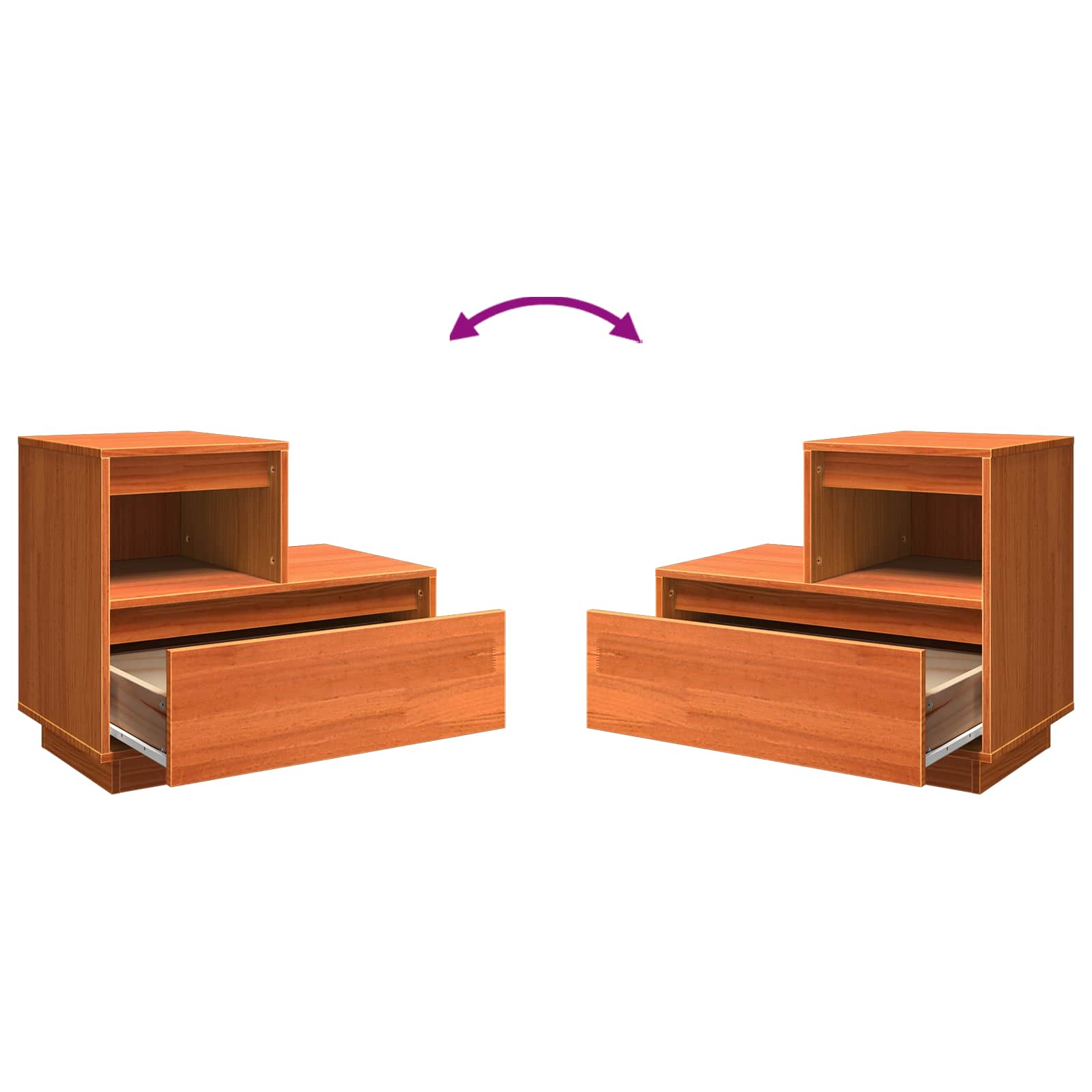 Noćni ormar 2 pcs Vosak smeđa 60 x 34 x 51 cm Konstruirano drvo