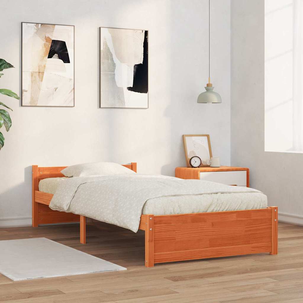 Krevetna konstrukcija Vosak smeđa 205.5 x 95.5 x 51 cm