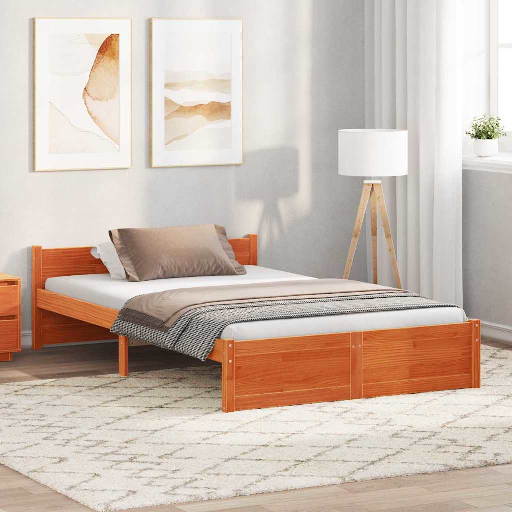 Krevetna konstrukcija Vosak smeđa 205,5 x 125,5 x 51 cm