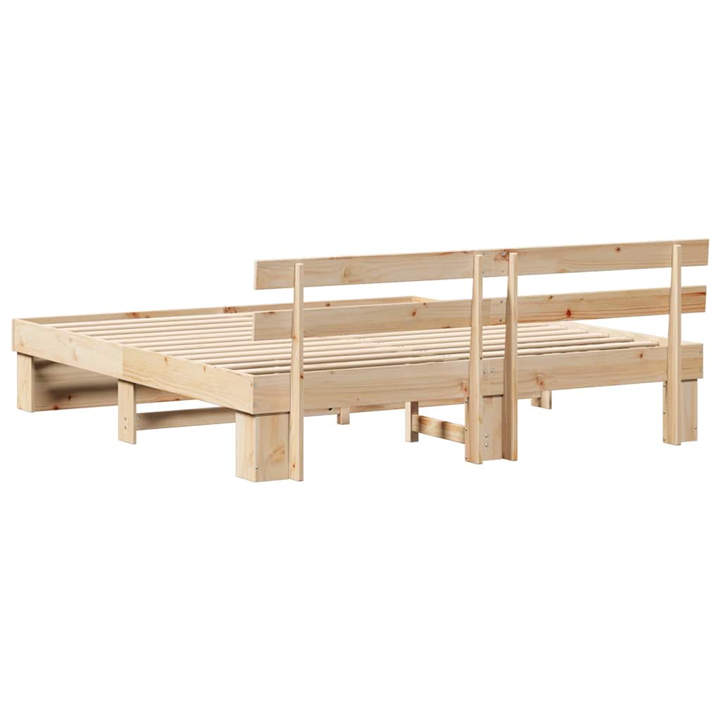 Krevetna konstrukcija Smeđa 200 x 200 cm Čvrsto borovo drvo