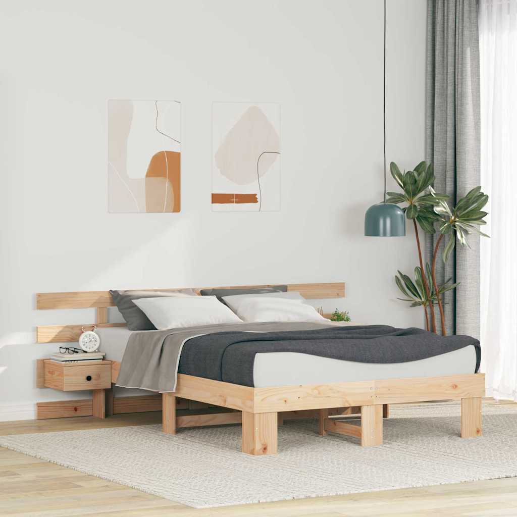 Krevetna konstrukcija Smeđa 120 x 190 cm Čvrsto borovo drvo