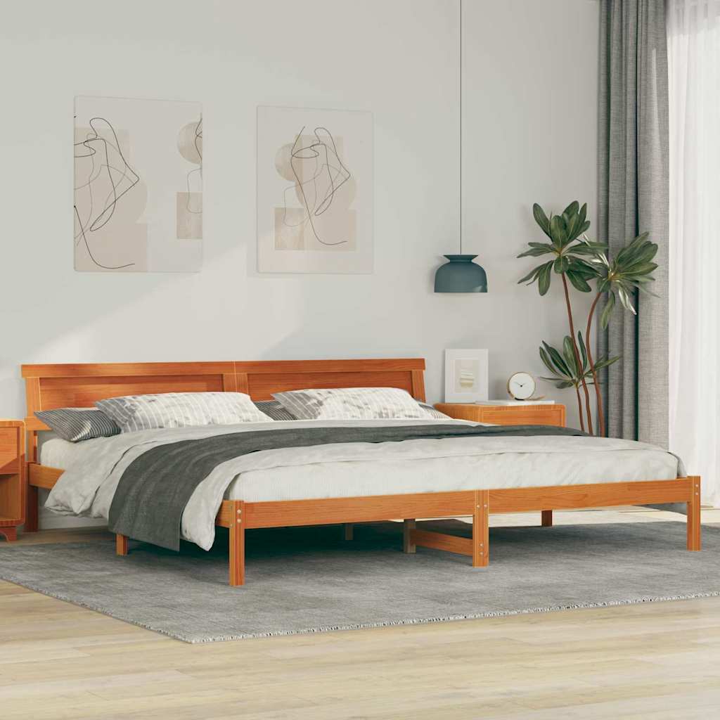Krevetna konstrukcija s uzglavljem Vosak smeđa 200 x 200 cm