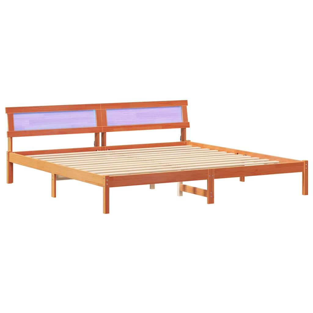 Krevetna konstrukcija s uzglavljem Vosak smeđa 200 x 200 cm