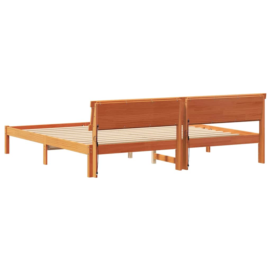 Krevetna konstrukcija s uzglavljem Vosak smeđa 200 x 200 cm