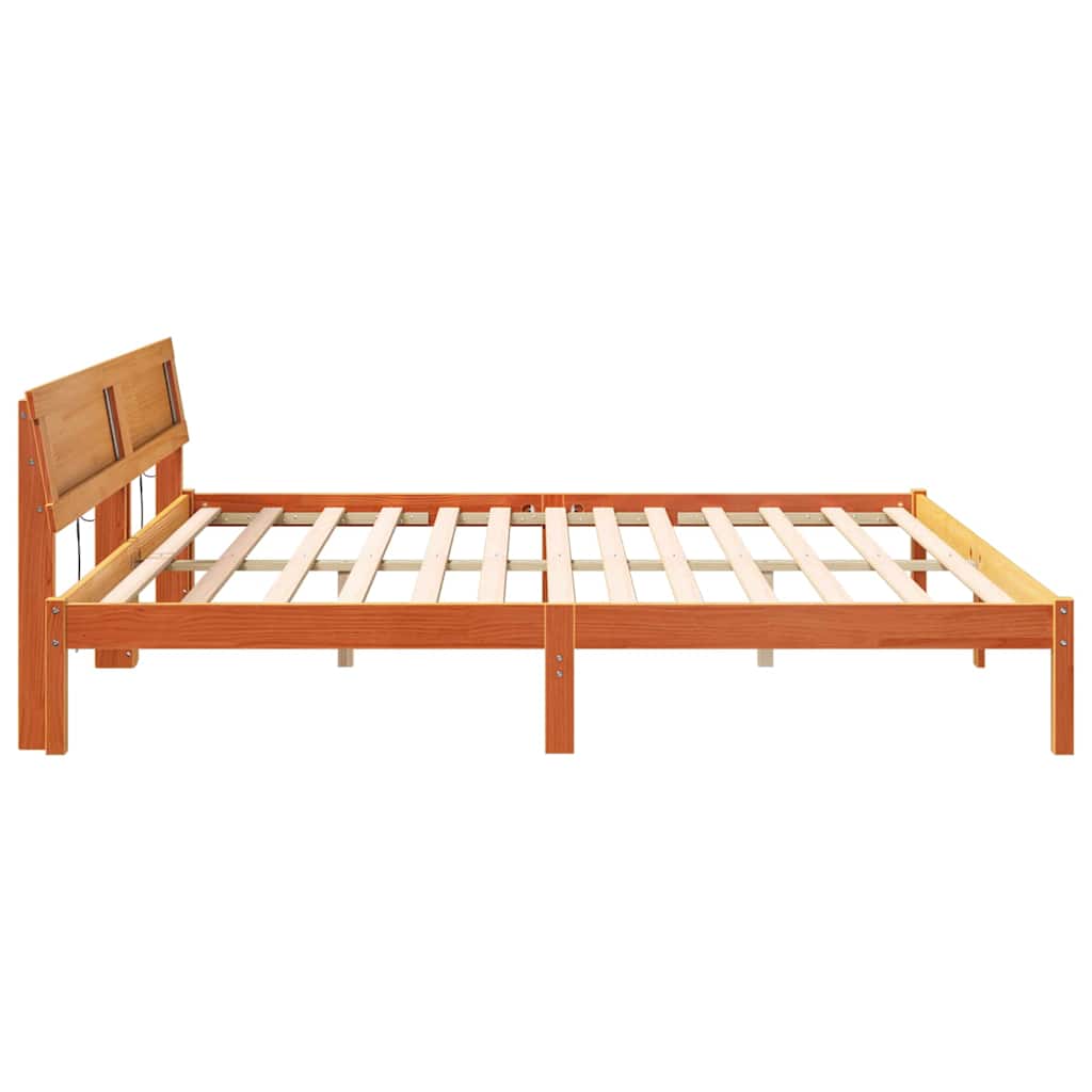 Krevetna konstrukcija s uzglavljem Vosak smeđa 200 x 200 cm