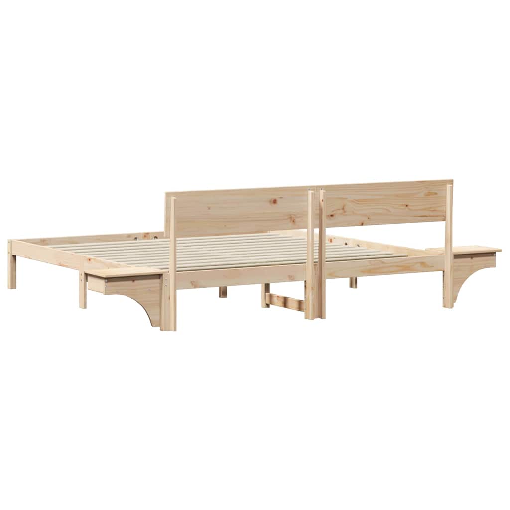 Krevetna konstrukcija Smeđa 200 x 200 cm Čvrsto borovo drvo