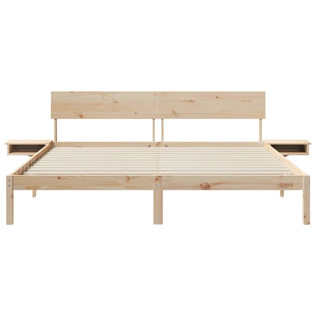Krevetna konstrukcija Smeđa 200 x 200 cm Čvrsto borovo drvo