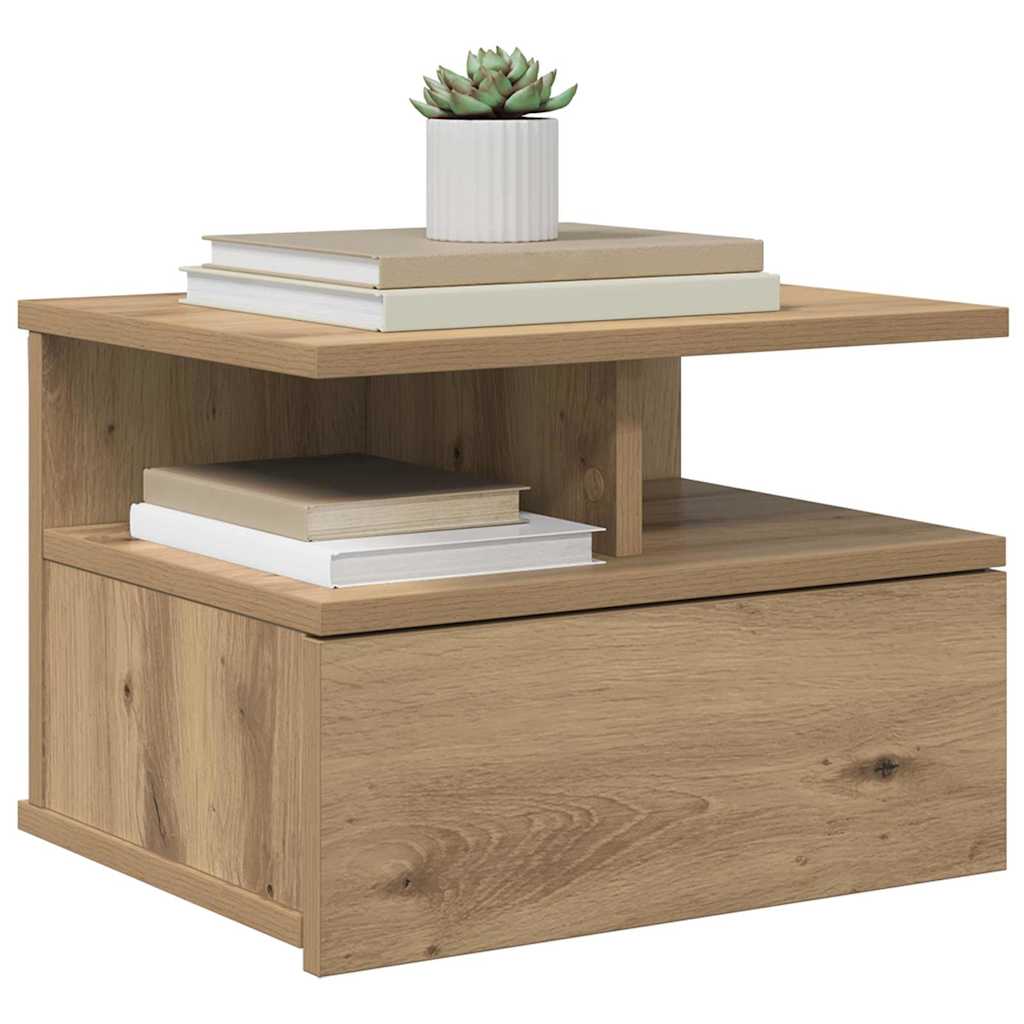 Lebdeća noćna ormarić 2 pcs Umjetnički hrast 40 x 31 x 28 cm