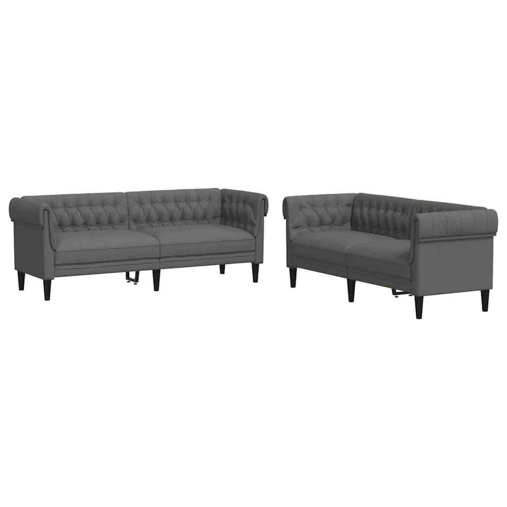 Kauč za dnevni boravak 2 pcs Tamno siva 201,5 x 74,5 x 74,5 cm