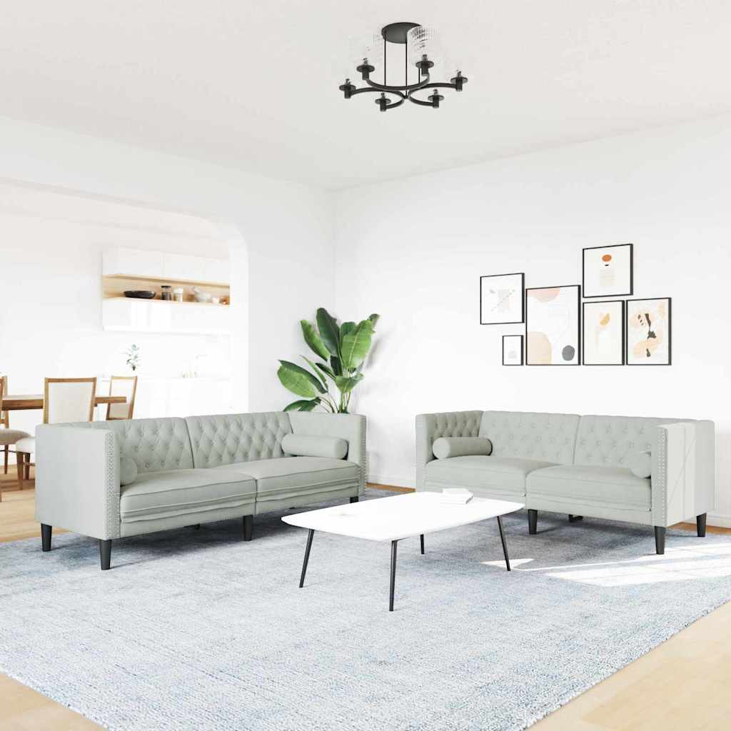 Kauč za dnevni boravak 2 pcs Svijetlo siva 194 x 74,5 x 70,5 cm