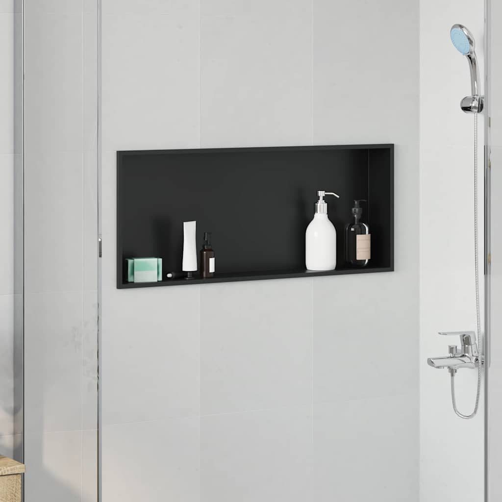 Ničica za tuš Crna 75 x 30 x 9,5 cm Nehrđajući čelik