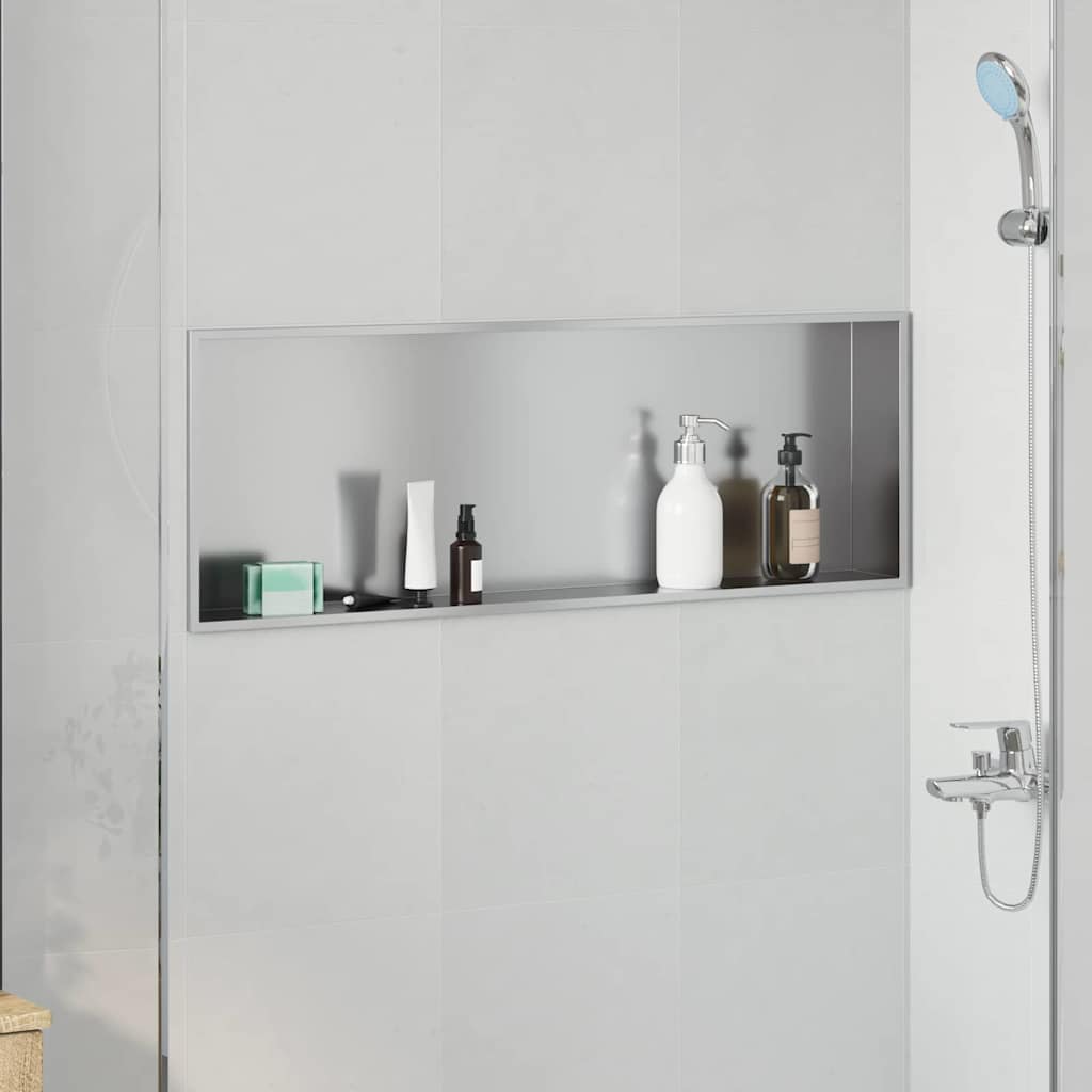 Ničica za tuš Srebrno 90 x 30 x 9,5 cm Nehrđajući čelik