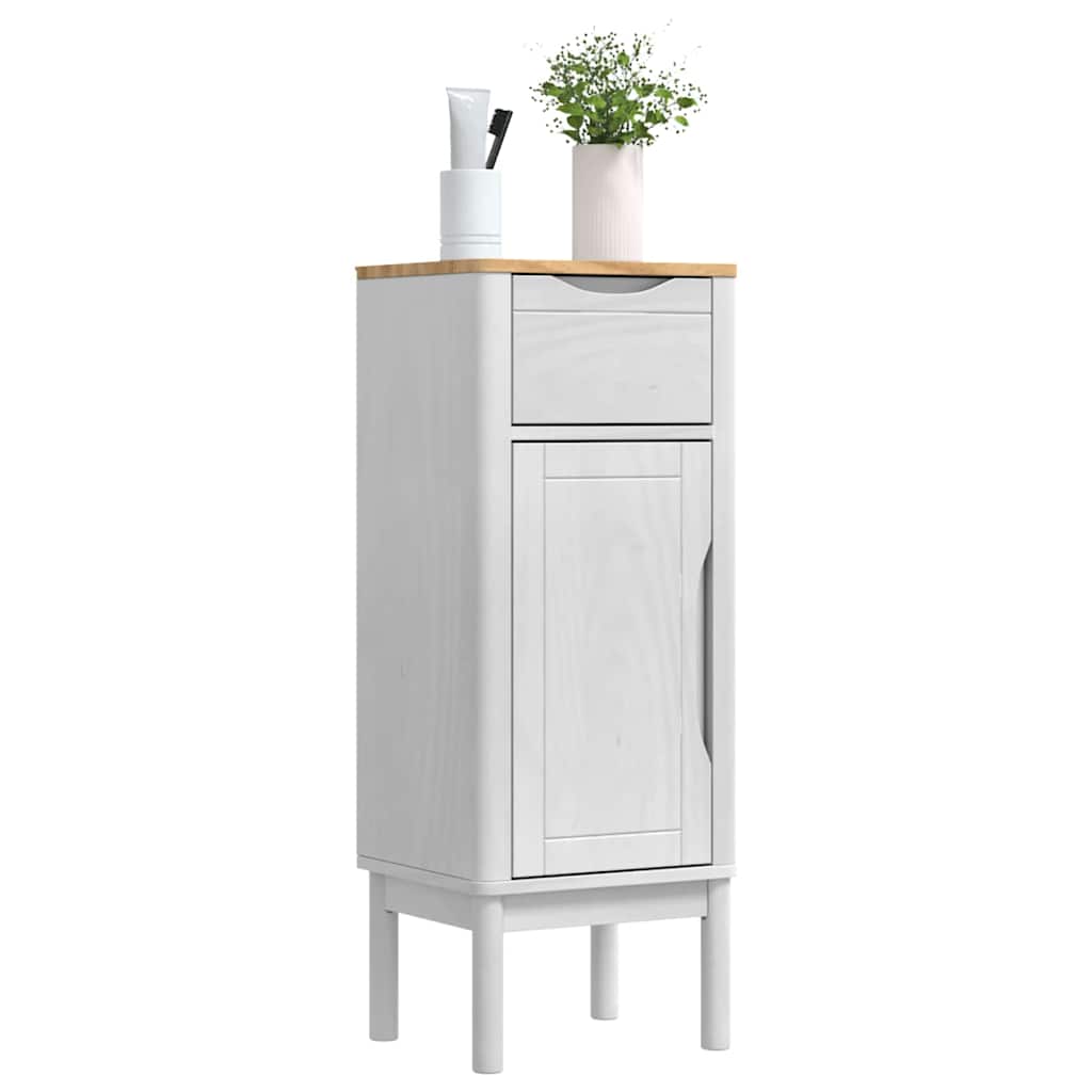 Kupaonski ormar FLORO Bijelo 35 x 30 x 90 cm Čvrsto borovo drvo