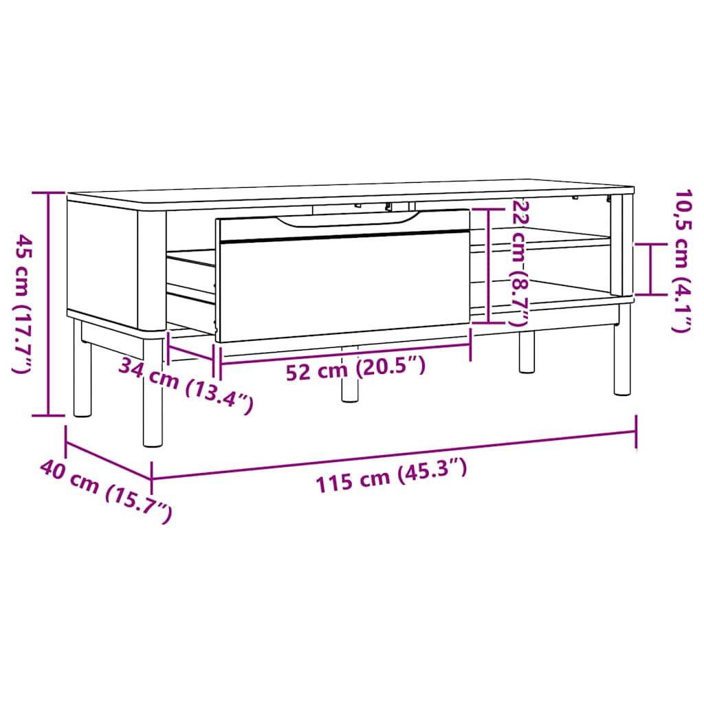 Klupa za hodnik s ladicama FLORO Bijelo 115 x 40 x 45 cm