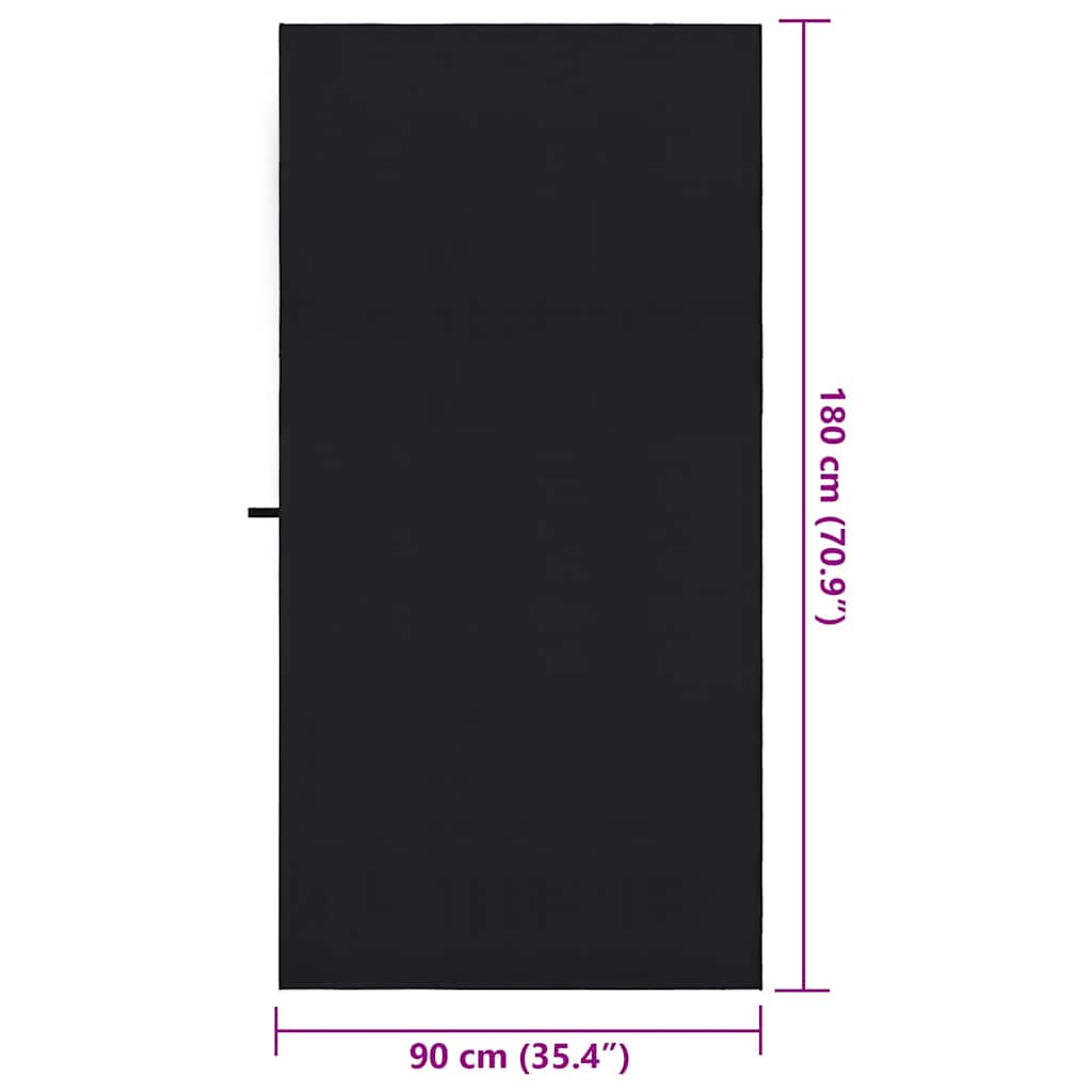 Sportski Ručnici 2 pcs Crna 180 x 90 cm Poliester i poliamid