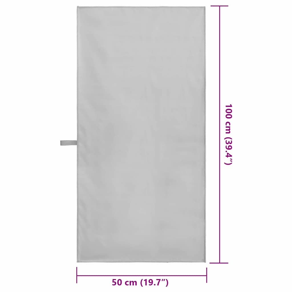 Sportski Ručnici 2 pcs Siva 100 x 50 cm Poliester i poliamid