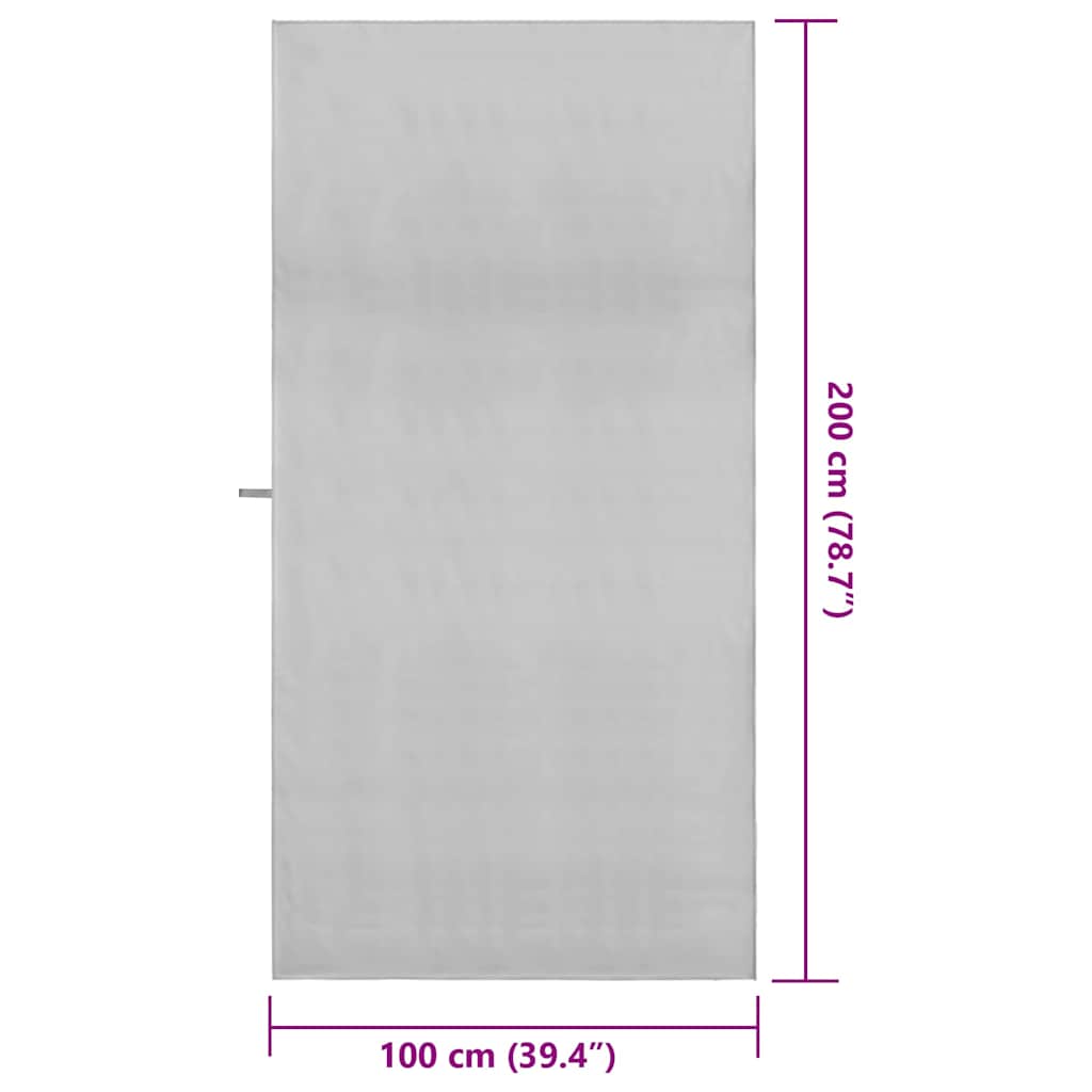 Sportski Ručnici 2 pcs Siva 200 x 100 cm Poliester i poliamid