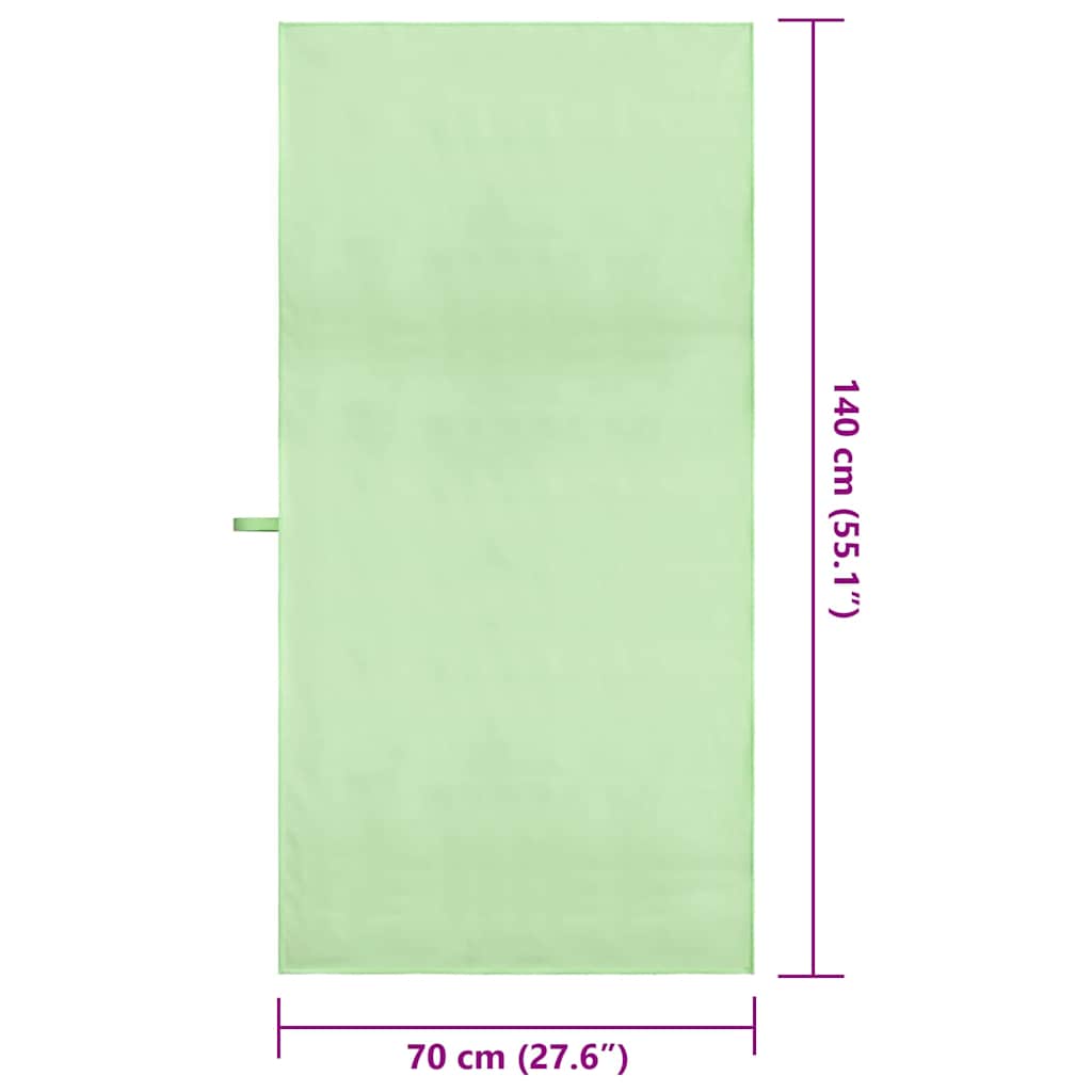 Sportski Ručnici 2 pcs Zelena 140 x 70 cm