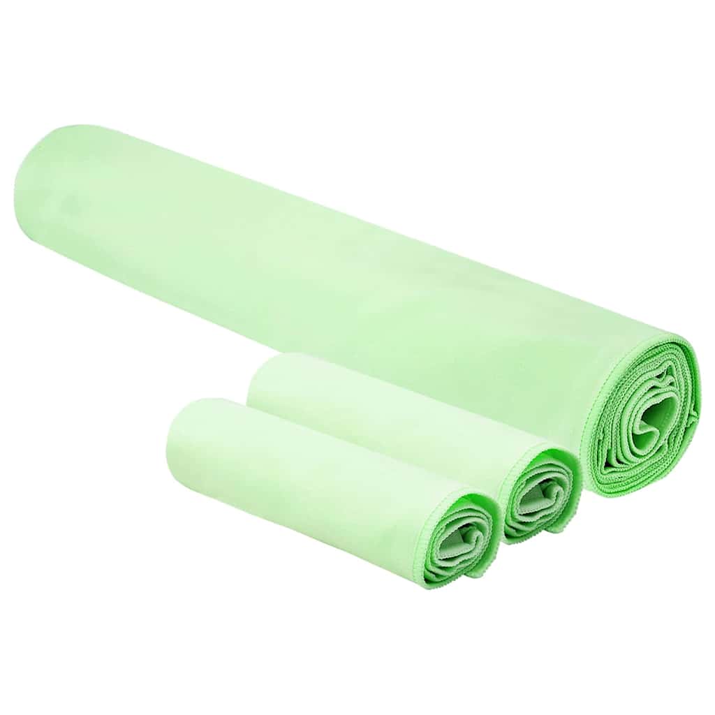 Set sportskih ručnika 3 pcs Zelena Polyester i Polyamid