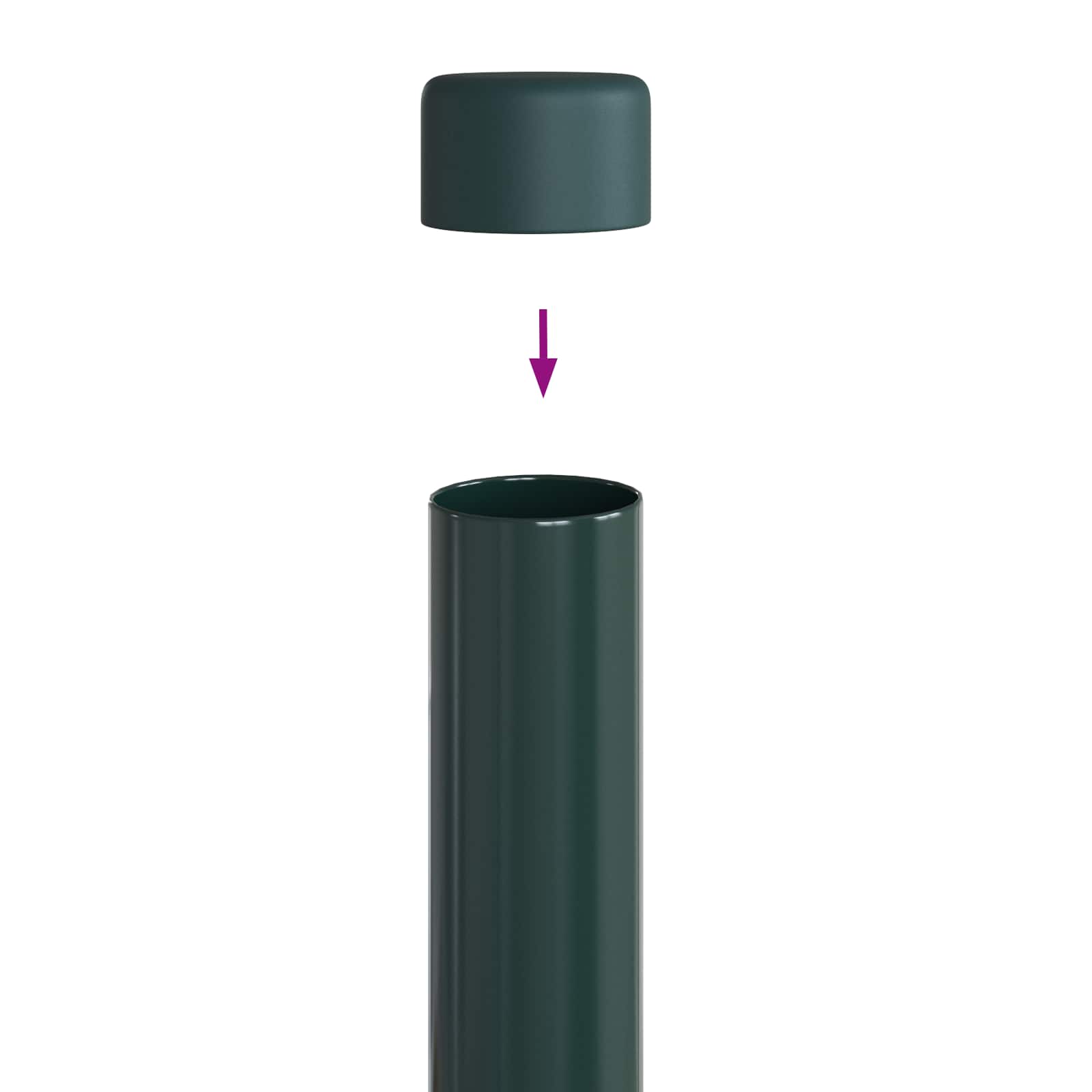 Stup za ogradu 2 pcs Zelena 70 cm Čelik s praškastim premazom