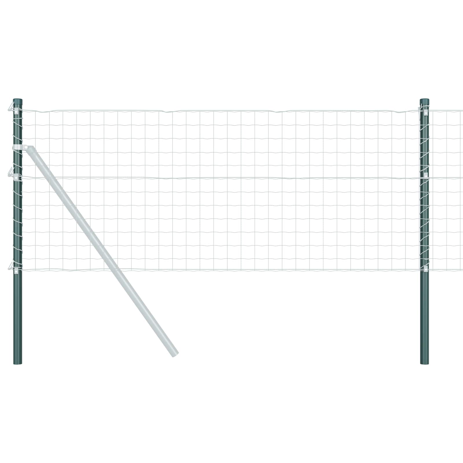 Stup za ogradu 12 pcs Zelena 70 cm Čelik s praškastim premazom