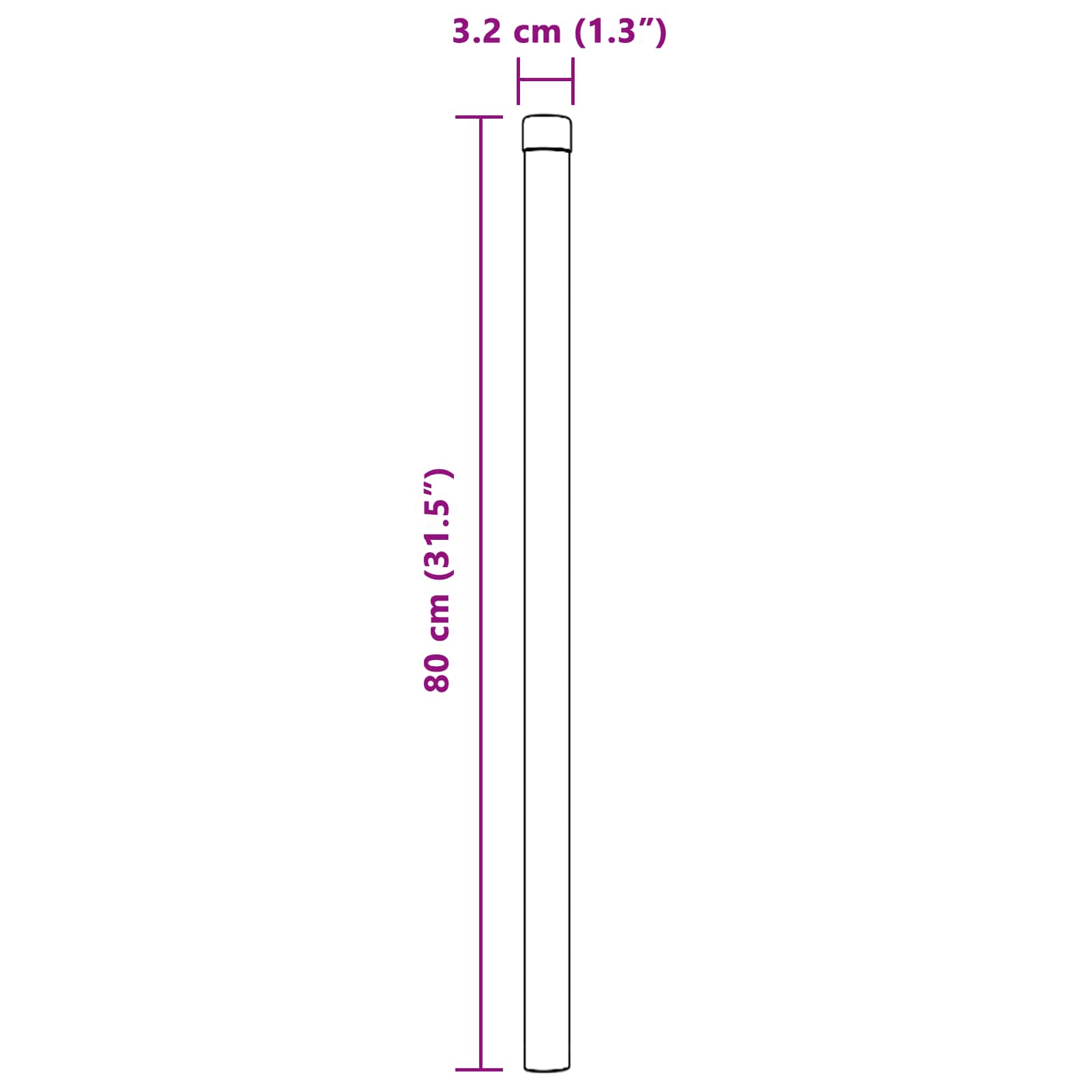 Stup za ogradu 2 pcs Zelena 80 cm Čelik s praškastim premazom