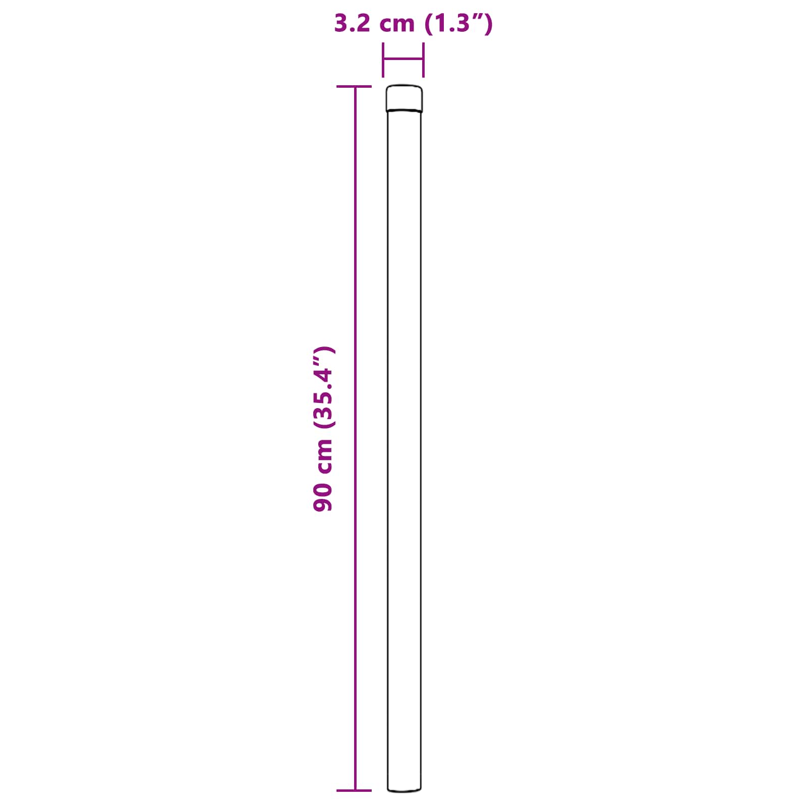 Stup za ogradu 12 pcs Siva 90 cm Čelik s praškastim premazom