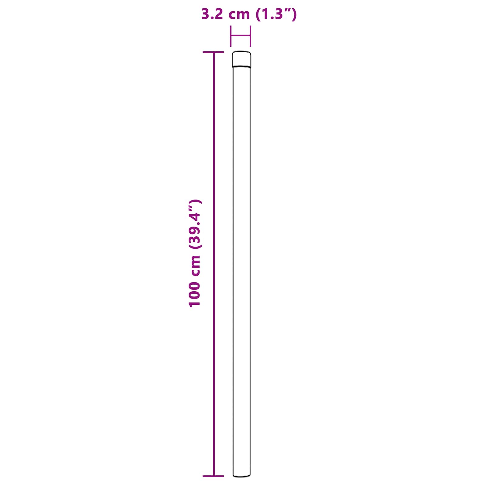 Stup za ogradu 12 pcs Siva 100 cm Čelik s praškastim premazom