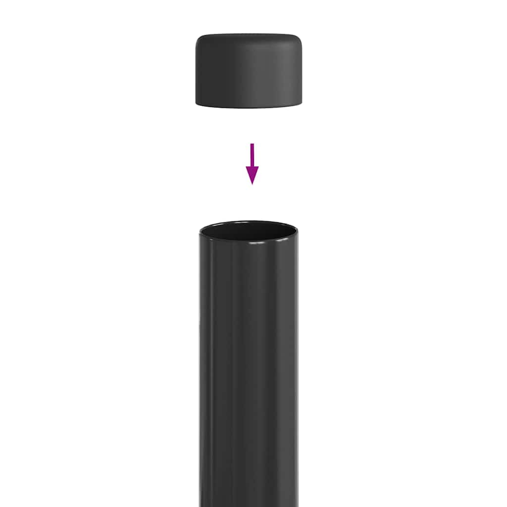 Stup za ogradu 12 pcs Siva 110 cm Čelik s praškastim premazom