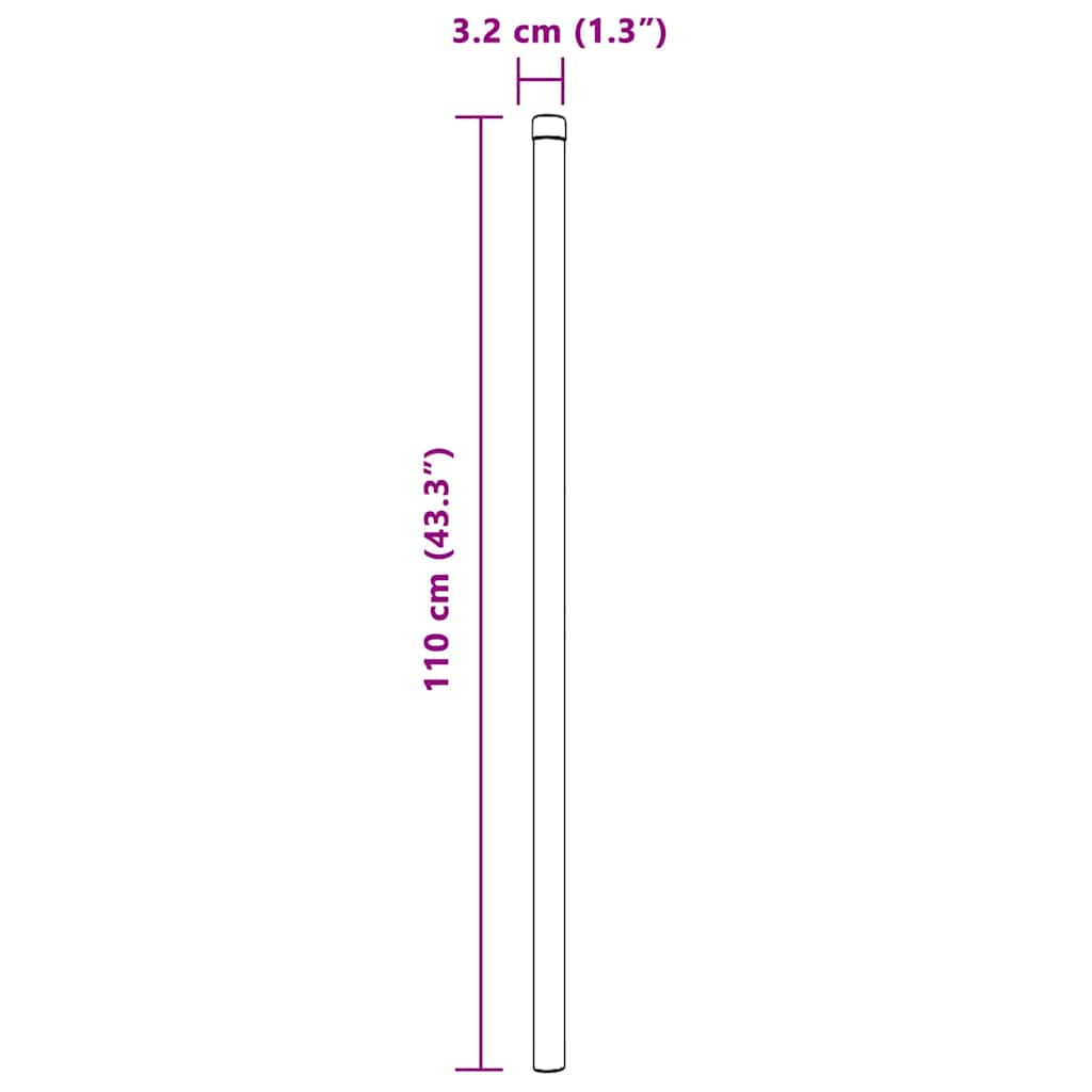 Stup za ogradu 12 pcs Siva 110 cm Čelik s praškastim premazom