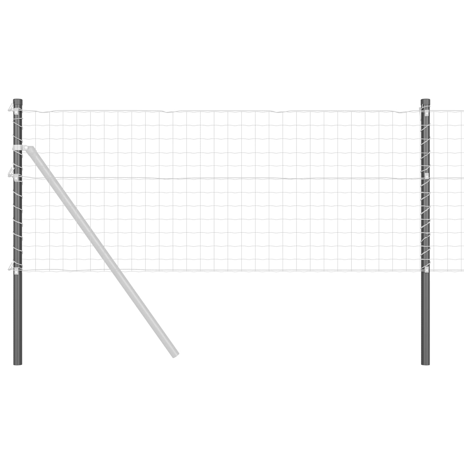 Stup za ogradu 12 pcs Siva 120 cm Čelik s praškastim premazom