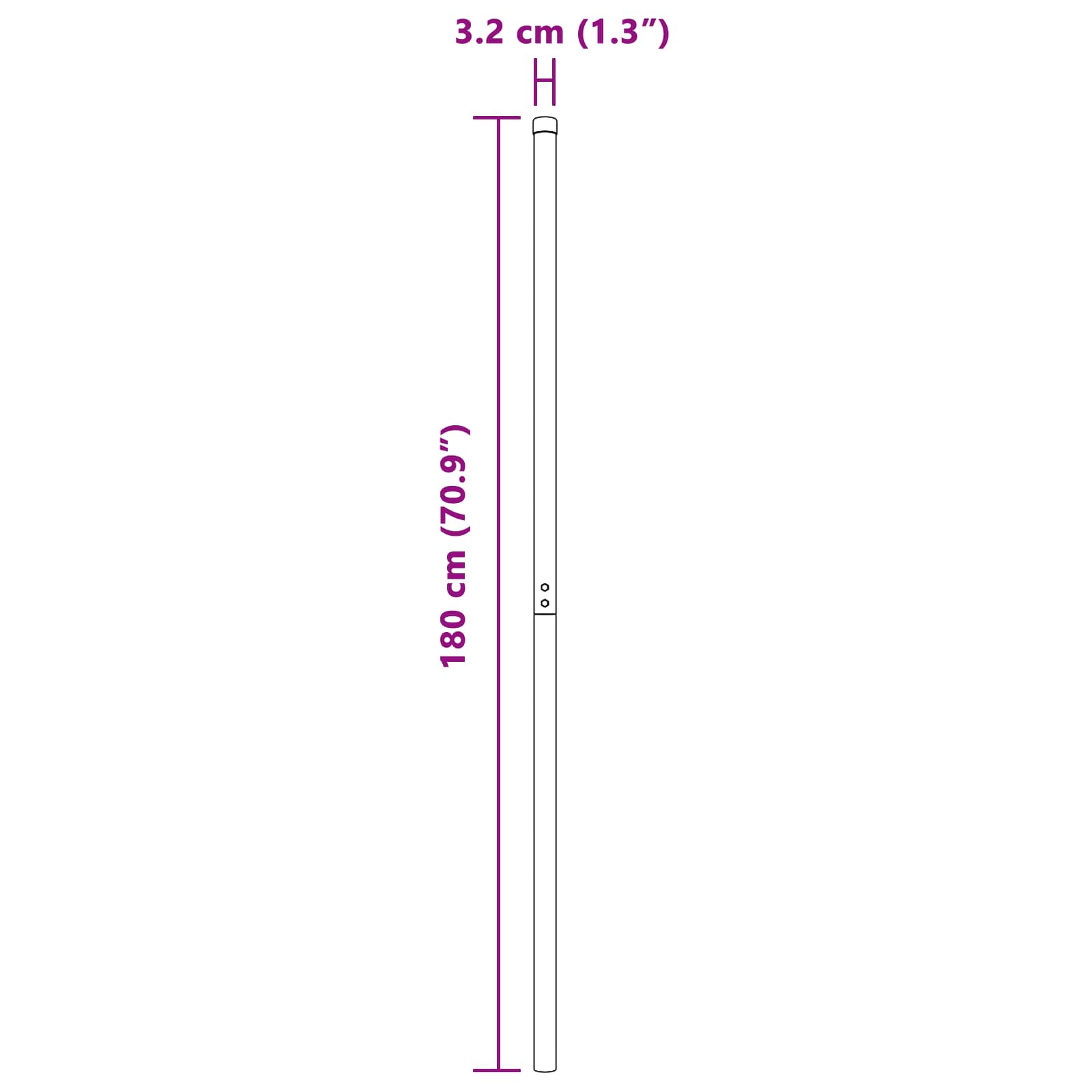 Stup za ogradu 2 pcs Siva Čelik s praškastim premazom