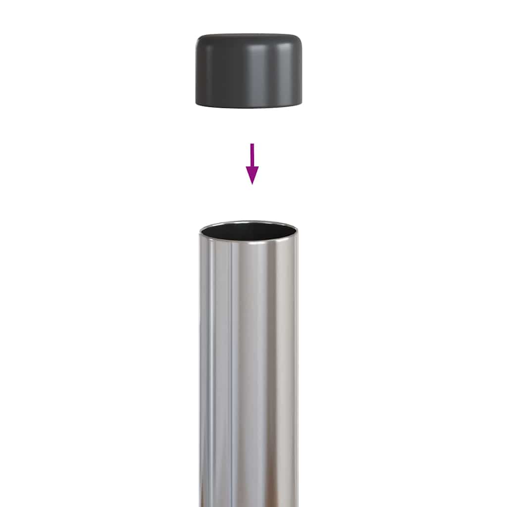 Stup za ogradu 12 pcs Srebrno 60 cm Čelik s praškastim premazom