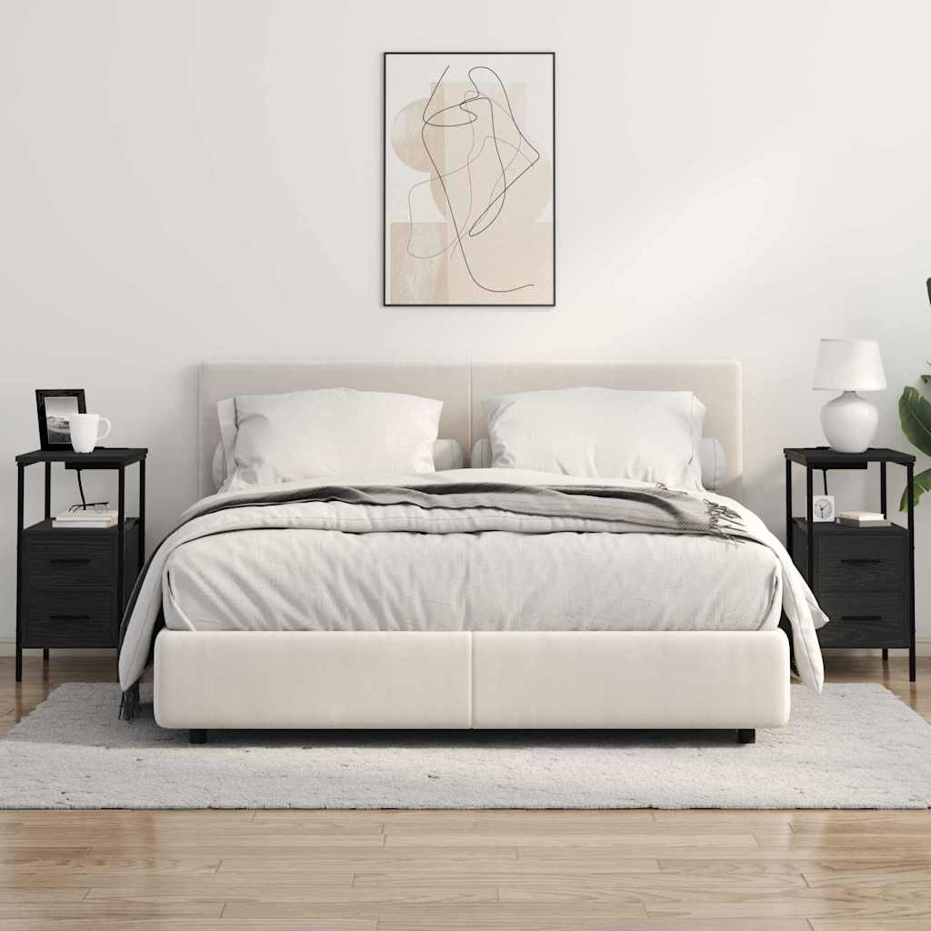 Noćni ormar 2 pcs Crni hrast 30 x 48 x 61 cm Konstruirano drvo