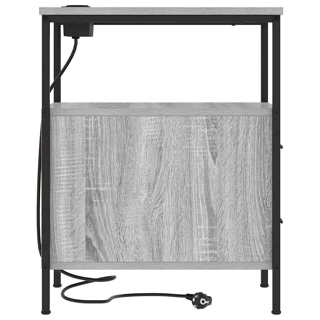 Noćni ormar 2 pcs Siva Sonoma 30 x 48 x 61 cm Konstruirano drvo