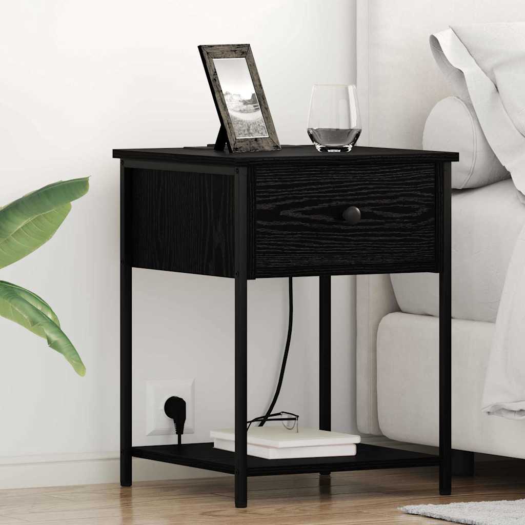 Noćni ormar 2 pcs Crni hrast 42 x 41 x 56 cm Konstruirano drvo