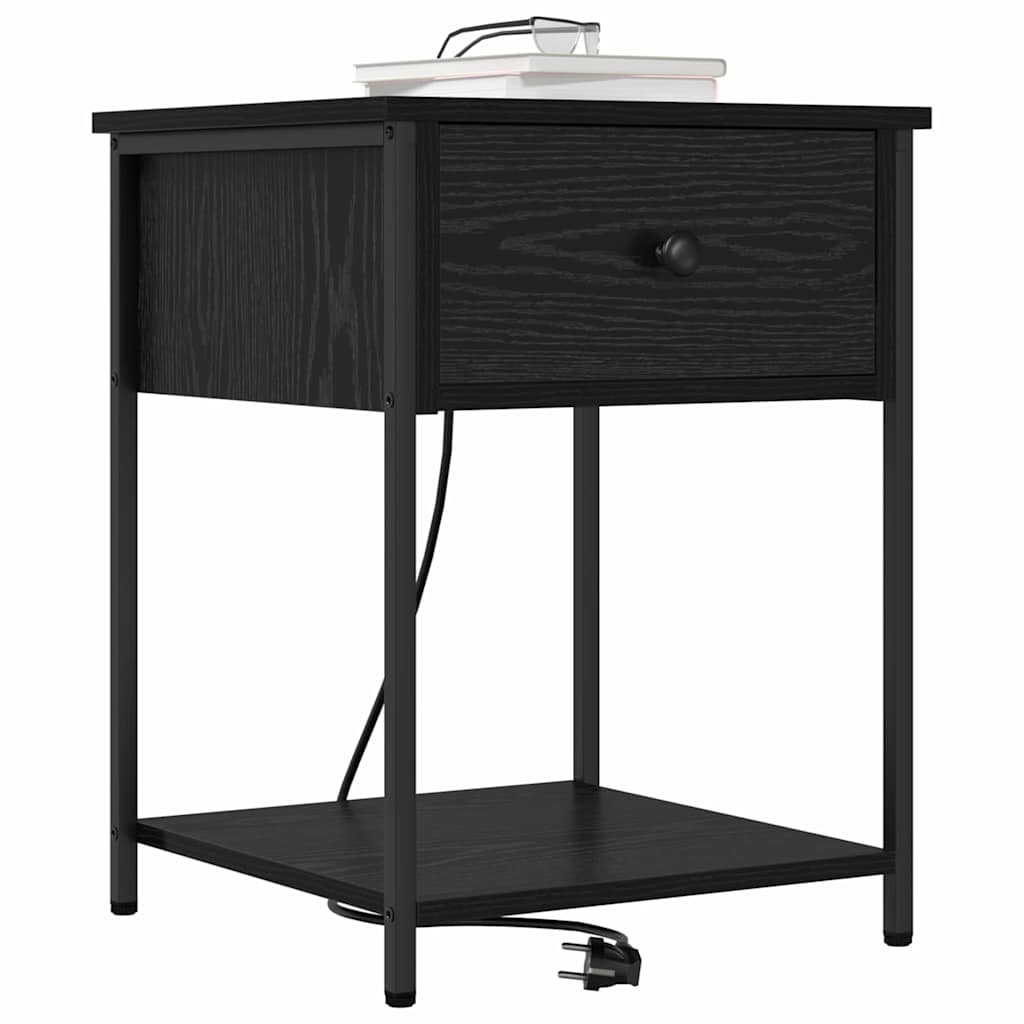 Noćni ormar 2 pcs Crni hrast 42 x 41 x 56 cm Konstruirano drvo