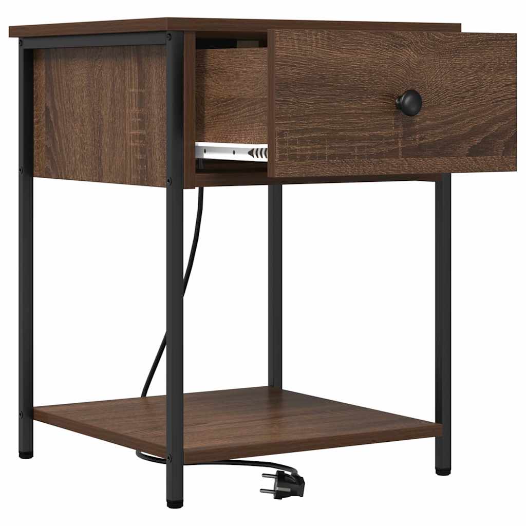 Noćni ormar 2 pcs Smeđi hrast 42 x 41 x 56 cm Konstruirano drvo